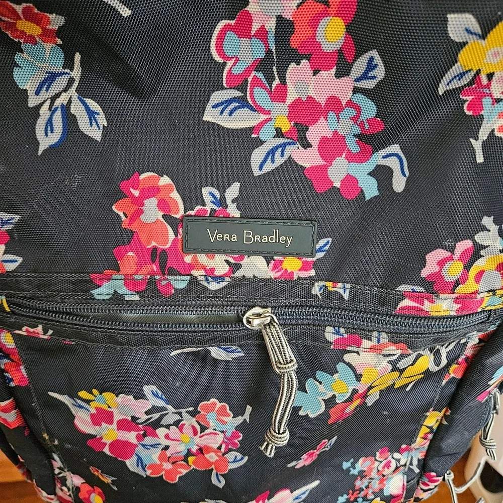 Vera Bradley Lighten Up Grand Backpack Tossed Posies Computer/Travel/School